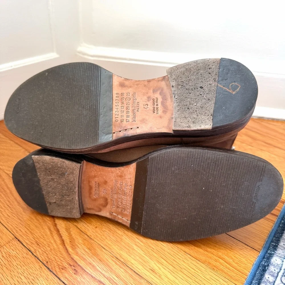 Maison Margiela Brown Suede Men’s Ankle Boots Vibram Sole Back Zip Size 45